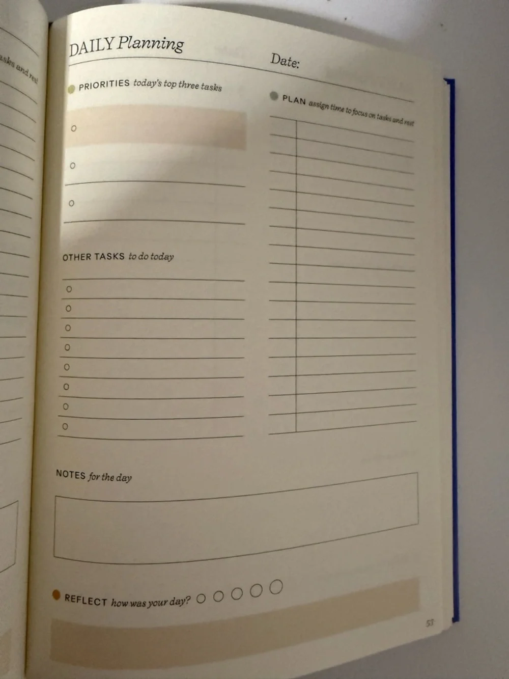 Start Fresh Every Day Beige Planner